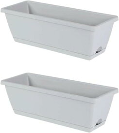 プランター 2 枚 野菜深植えプランター排水穴プラスチック ガーデン バルコニー トレイ付き 屋内 屋外 野菜グリーン プランター 野菜プランター ボックス 厚い ホーム植物花コンテナー装飾ガーデニン