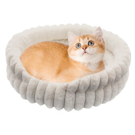 猫 ベッド ドーム ペットベッド 室内用 もこもこ 洗える クッション ラウンド型 キャットハウス 暖かい 冬 秋 小型犬 猫用 ネコ ねこ ベット ふわふわ ゲージ用 寝床 50cm オールシーズン おしゃれ かわいい 北欧風 ペット用品