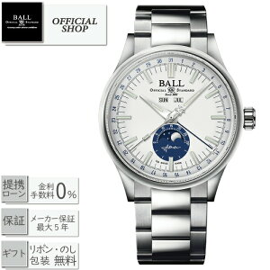 yő60񖳋[okzBALL Watch Engineer Moon Calendar NM3016C-S1J-WH 316L{[EHb` GWjA [J_[ E1000{m@B rv Y j Mtg bsO