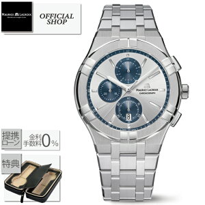 yő60񖳋[okzMaurice Lacroix AIKON Quartz CHRONOGRAPH 42mm AI1118-SS002-230-1[Ki [XENA rv NH[c dr Y j Mtg bsO]
