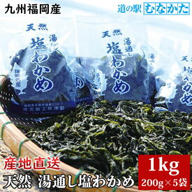 天然 湯通し 塩蔵わかめ 1kg (200g 5袋) 鐘崎産 ワカメ 海藻 福岡 玄海灘 保存食 【冷蔵】【令和6年度産】 国産 おさしみわかめ 海藻サラダ 食物繊維 ダイエット 腸内環境 業務用 お土産 九州 道の駅 お取り寄せ グルメ ギフト 贈り物 贈答 送料無料