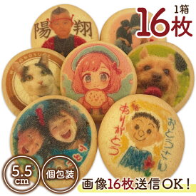 バレンタイン 誕生日ケーキ 推し活 写真入り クッキー 飾り 名入れ メッセージ オーダー 個包装 オリジナル お菓子 名入れクッキー プリント 1箱16枚入 約5cm エモプリ プチギフト フォト イラスト ロゴ 誕生日 内祝 周年 記念日 お祝い 卒業 入学 入園