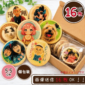 プリントクッキー 誕生日 名入れ オーダー クリスマスケーキ 写真入 クッキー 個包装 オリジナルクッキー お菓子 1箱16枚入 約5cm エモプリ プチギフト フォト イラスト ロゴ 誕生日 内祝 周年 記念日 お祝い 卒業 入学 入園