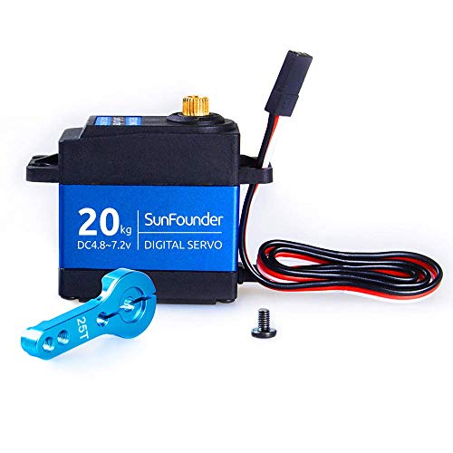 SunFounder 20KGサーボモーター SF3218MGメタルギア デジタル防水サーボ 回転角度270° ラジコンロボットカー用 誕生日 お祝い 流行 アルミニウムケース