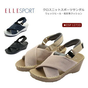 ELLESPORT �G���X�|�[�c ���f�B�[�X �T���_�� �J�W���A�� �j�b�g ESP 12733 �C �� �u���b�N �l�C�r�[ �x�[�W�� �e�N�X�`���[