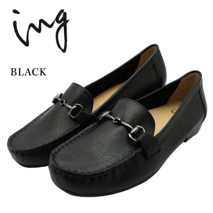 楽天市場 イング Ing レディース ビットローファー Igkk 004 3e モカシン 靴 ブラック ミッキー靴店
