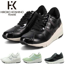 ヒロココシノ HIROKO KOSHINO レディース HRL3005 紐靴 カジュアル スニーカー ウェッジソール 軽量 マドラス