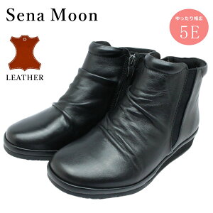 SenaMoon セナムーン Plus レディース ショートブーツ 幅広 5E 防滑底 本革 1891 スノーブーツ レザー サイドファスナー カジュアル