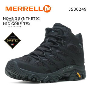 ������ ���A�u 3 MERRELL MOAB 3 �����Y �V���Z�e�B�b�N �~�b�h �S�A�e�b�N�X �g���b�L���O �E�H�[�L���O�V���[�Y �X�j�[�J�[ SYNTHETIC MID GORE-TEX 500249 �u���b�N