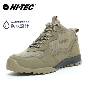 ハイテック HI-TEC レディース アウトドア スニーカー HT HK034 BRICKLANE MID WP ブリックレーン ミッド WP カーキ 透湿防水 梅雨