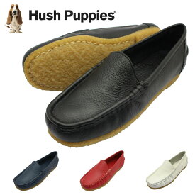 ハッシュパピー レディース スリッポン レザー L-2711T クレープ底 モカシンシューズ 2711 Hush Puppies 本革 婦人 靴 ブラック ホワイト