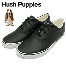 Hush Puppies ハッシュパピー メンズ レザー スニーカー ウォーキングシューズ M-02100007 紳士 靴 本革 黒 クロ ブラック
