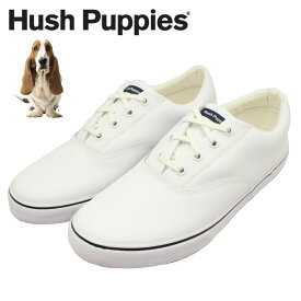 Hush Puppies ハッシュパピー メンズ レザー スニーカー 紐靴 M-02100100 紳士 靴 本革 ウォーキングシューズ ホワイト 白