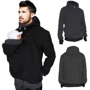 ゆっ 大きいサイズ ボアコート ベビースリング 妊婦服 長袖 産前産後 メンズパーカー カンガルーパパ 2way パーカー マタニティ