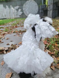 リングド 結婚式 プリンセス お姫様 豪華 ワンピース パーティードレス ウェディングドレス ペットウェア ドッグウェア 犬服 春