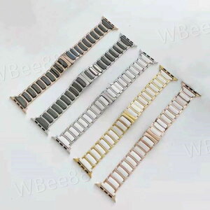 42m バンド アップルウォッチ 45mm 44mm バンド アップルウォッチ キラキラ チェーン 陶器 ステンレス メンズ レディース バンド