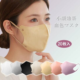 男 3Dマスク 大人用 4層構造 マスク 不織布 カラー 血色マスク 2袋立体マスク 20枚 不織布マスク マスク 不織布 送料無料