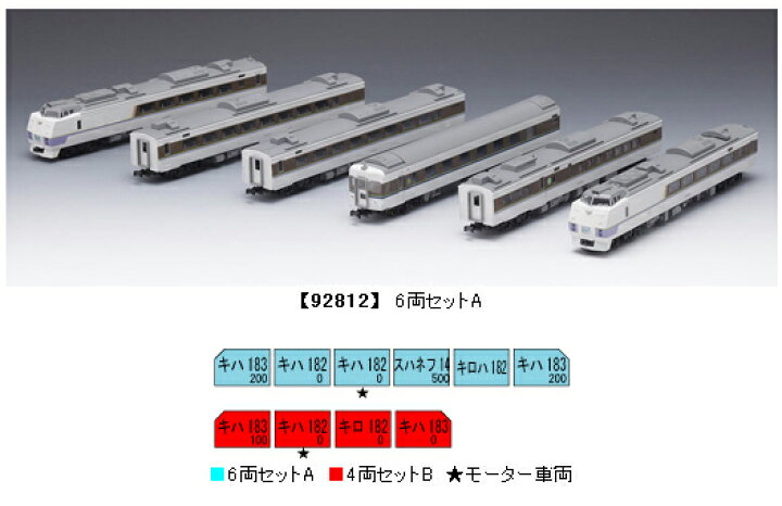 楽天市場】キハ183系特急ディーゼルカー（オホーツク） 6両セットA  