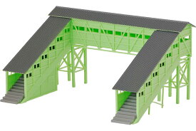複線跨線橋・淡緑色　（着色済み）【グリーンマックス・2518】「鉄道模型 Nゲージ GREENMAX」