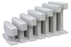 単線勾配橋脚 (7段階の勾配橋脚+水平橋脚2本入り)(未塗装組立)【グリーンマックス・2195】「鉄道模型 Nゲージ GREENMAX」