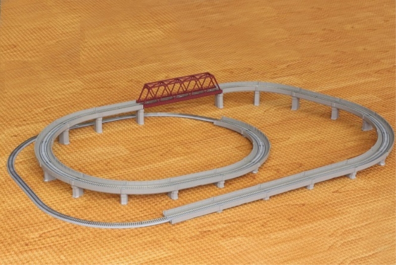 レールセットD単線立体交差セット 【ロクハン・R063】「鉄道模型 Zゲージ ロクハン」 | ミッドナイン