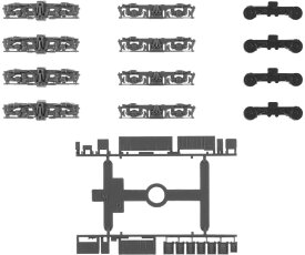動力台車枠・床下機器セット A-12 （OKタイプ TS310 パイオニア＋JM） 【グリーンマックス・8495G】「鉄道模型 Nゲージ オプションパーツ」