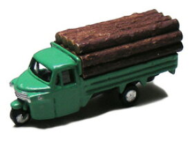 オート三輪トラック 木材 積載仕様（グリーン）【津川洋行・NC-122】「鉄道模型 Nゲージ」