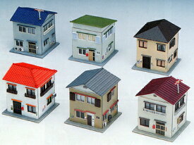 住宅セット（6軒入）　（未塗装組立キット）【グリーンマックス・2137】「鉄道模型 Nゲージ GREENMAX」