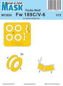 SPHM72020 1/72 フォッケウルフ Fw189C/V-6 塗装マスクシール (スペシャルホビー用)