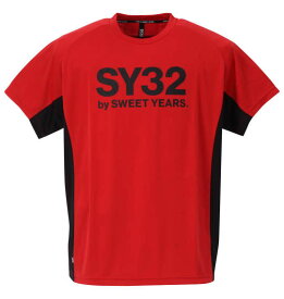 大きいサイズ メンズ アスレチックプラクティス半袖Tシャツ SY32 by SWEET YEARS エスワイサーティトゥバイスィートイヤーズ レッド 3L 4L 5L 6L