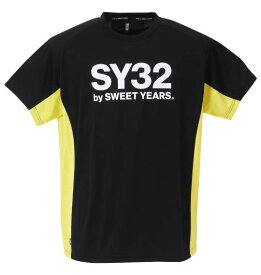 大きいサイズ メンズ アスレチックプラクティス半袖Tシャツ SY32 by SWEET YEARS エスワイサーティトゥバイスィートイヤーズ ブラック 3L 4L 5L 6L