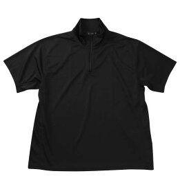 【新商品】EL.FO 大きいサイズ メンズ 半袖ハーフジップTシャツ ブラック 3L 4L 5L 6L
