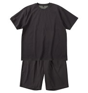 【新商品】FLOW RELAXING 大きいサイズ メンズ ストレッチメッシュ血行促進ウェアセット チャコールグレ…