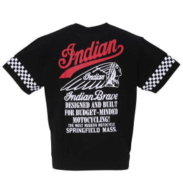 大きいサイズ メンズ 天竺プリント半袖Tシャツ INDIAN MOTOCYCLE インディアンモトサイクル ブラック 3L 4L 5L 6L 8L