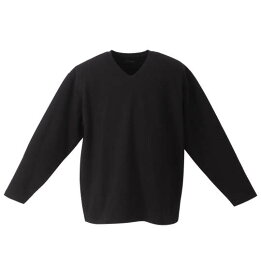 大きいサイズ メンズ ブリスタージャガードVネック長袖Tシャツ TETE HOMME ブラック 3L 4L 5L 6L