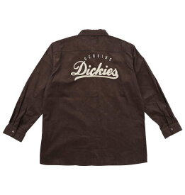 【新商品】GENUINE DICKIES 大きいサイズ メンズ 16Wコールバック刺繍オーバーシャツ ダークブラウン 3L 4L 5L