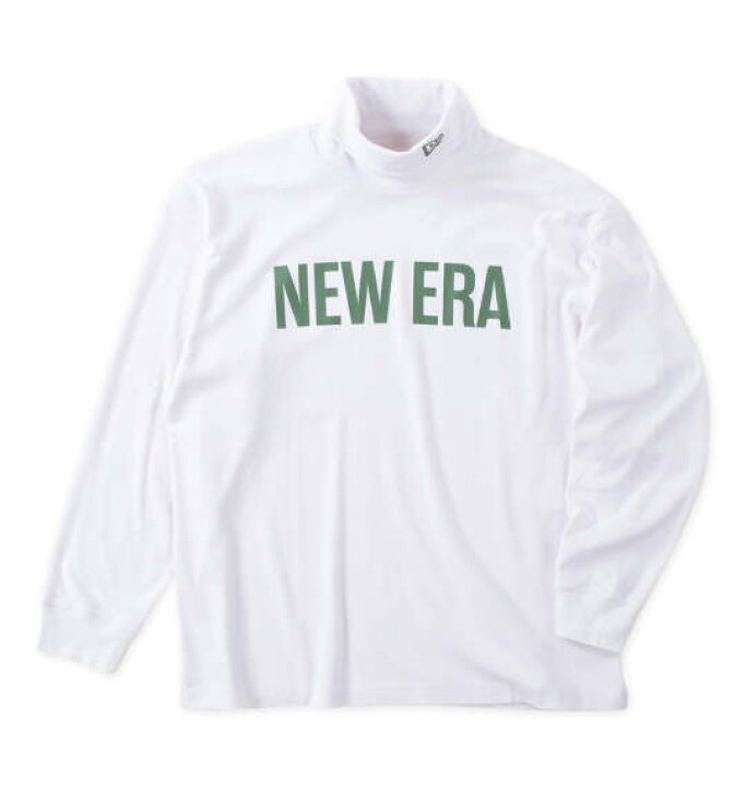 NEW ERA ニューエラ 大きいサイズ メンズ ストレートロゴタートルネック長袖Tシャツ ギフト 誕生日 クリスマス オフホワイト 3L 4L 5L 6L 大きいサイズのメンズ服 ミッド