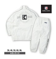大きいサイズ メンズ KARL KANI カールカナイ 裏 メッシュ ブレーカーセット ポリエステル ホワイト 白 3…