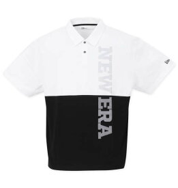 大きいサイズ メンズ カラーブロック半袖ポロシャツ NEW ERARGOLF ニューエラゴルフ ホワイト×ブラック 3L 4L 5L 6L 8L