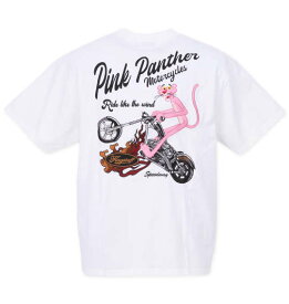 大きいサイズ メンズ ピンクパンサー半袖Tシャツ PINK PANTHER×FLAGSTAFF ホワイト 3L 4L 5L 6L 8L