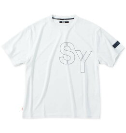 【新作・新着商品！】 大きいサイズ メンズ ステンシルロゴ半袖Tシャツ SY32 by SWEET YEARS ホワイト×グレー 3L 4L 5L 6L