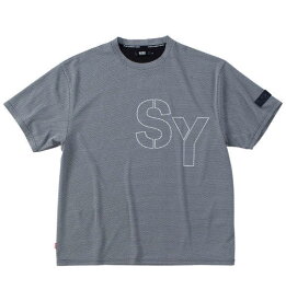 【新作・新着商品！】 大きいサイズ メンズ ステンシルロゴ半袖Tシャツ SY32 by SWEET YEARS ブラック×グレー 3L 4L 5L 6L