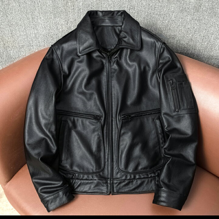 楽天市場】秋冬 新品 A2 レトロ 本革 牛革 バイクジャケット メンズ 