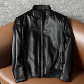 レザージャケット 上品　本革 牛革　ライダースジャケット メンズファッション 格好良い 　革ジャン S～5XL