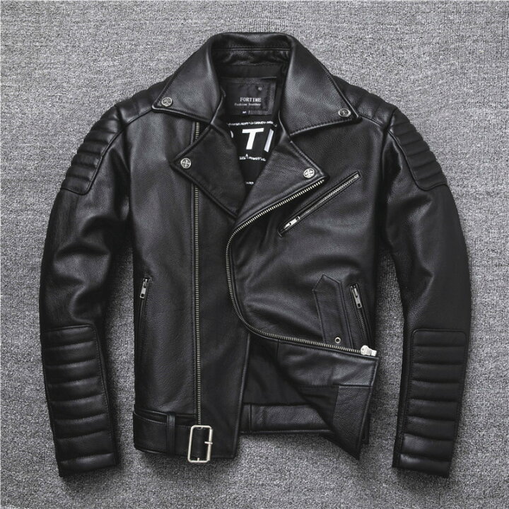 楽天市場】レザージャケット 上品 本革 ドクロ カウハイド ライダース 