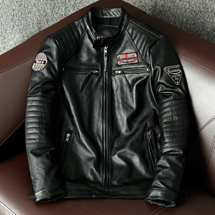 楽天市場】秋冬 ハレーバイクレザージャケット 上品 本革 高級 牛革 