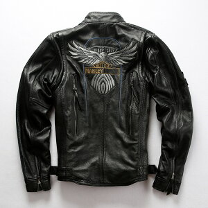 プロテクター レザージャケット ハレージャケット 牛革 革ジャン 本革 カウハイド バイクレザー   アメカジ S〜4XL