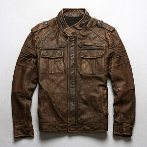 秋冬ライダース 牛革 レザージャケット カウハイド 革ジャン メンズ本革 アメカジ ユーズド加工  S〜5XL