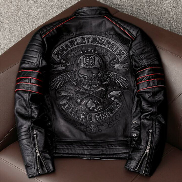 楽天市場】新品 ハレーバイクレザージャケット 上品 本革 高級 牛革 