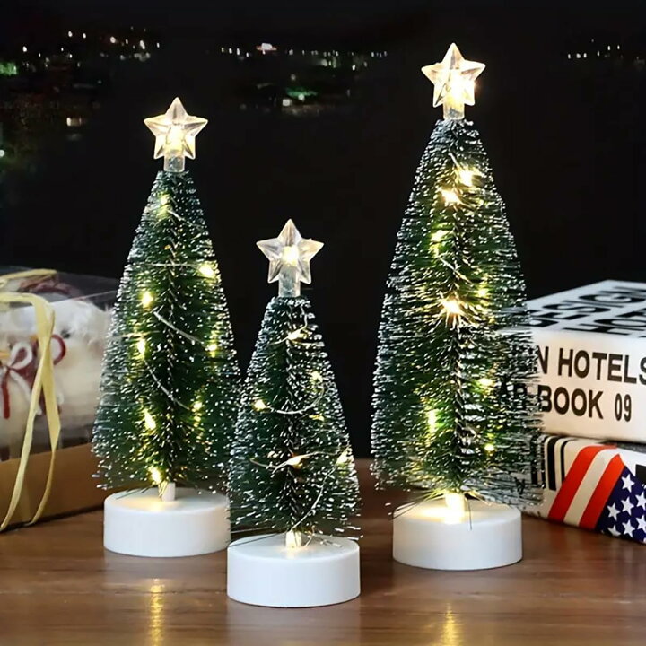 楽天市場】クリスマスツリー ミニ 卓上 3点セット 17.1/19.6/22.4cm 